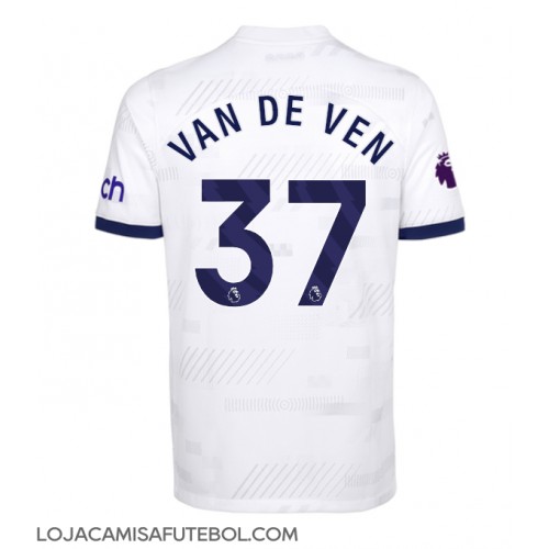 Camisa de Futebol Tottenham Hotspur Micky van de Ven #37 Equipamento Principal 2023-24 Manga Curta